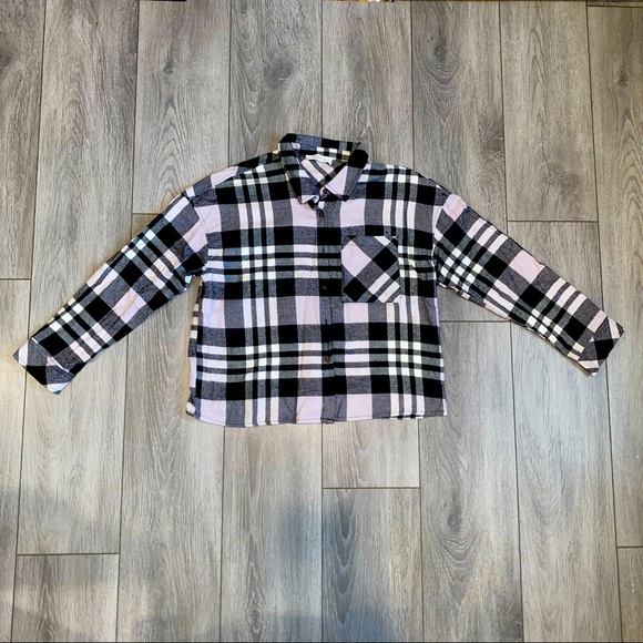 Hippie Rose Tops - Black and White Flannel